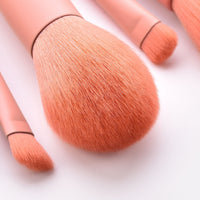 HKM-376275 10-Piece Portable Makeup Brush Set with Nylon Bristles and Wooden Handles