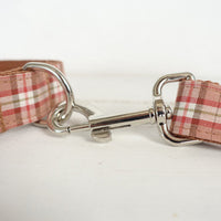 HKM-511443 Comfortable Orange Plaid Dog Leash ¨C Soft Polyester Traction Belt for All Dog Sizes (XS-XL)
