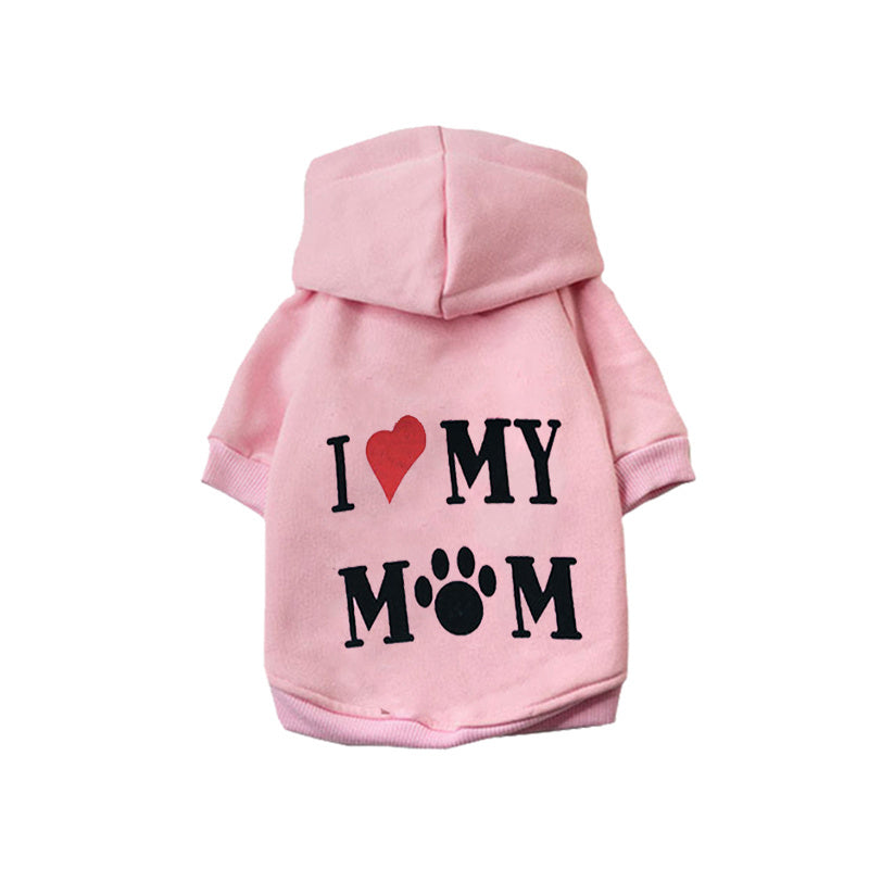 HKM-767187 Fleece Lined Pet Sweater with Hood for Autumn and Winter, Casual Style