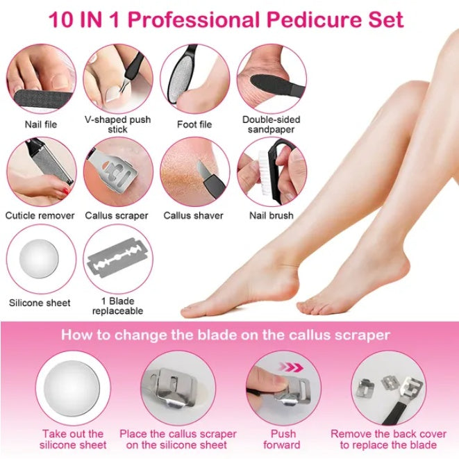 HKM-384531 17-Piece Electric Foot Callus Remover Set for Smooth and Soft Feet