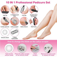 HKM-384531 17-Piece Electric Foot Callus Remover Set for Smooth and Soft Feet
