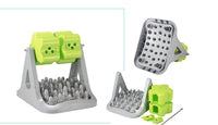 HKM-884883 Interactive Rotating Food Dispenser Toy for Dogs and Cats - Plastic Leaky Training Device in Grey and Green