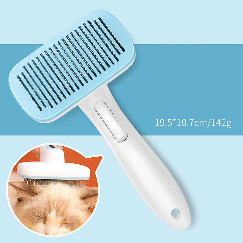 HKM-735251 Automatic Hair Removal Pet Comb for Dogs and Cats - One Click Cleaning Needle Design, Universal Grip, Size 10.7*19.5cm