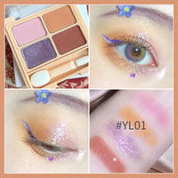 HKM-850835 Beginner-Friendly Four-Color Shiny Silk Eyeshadow Palette