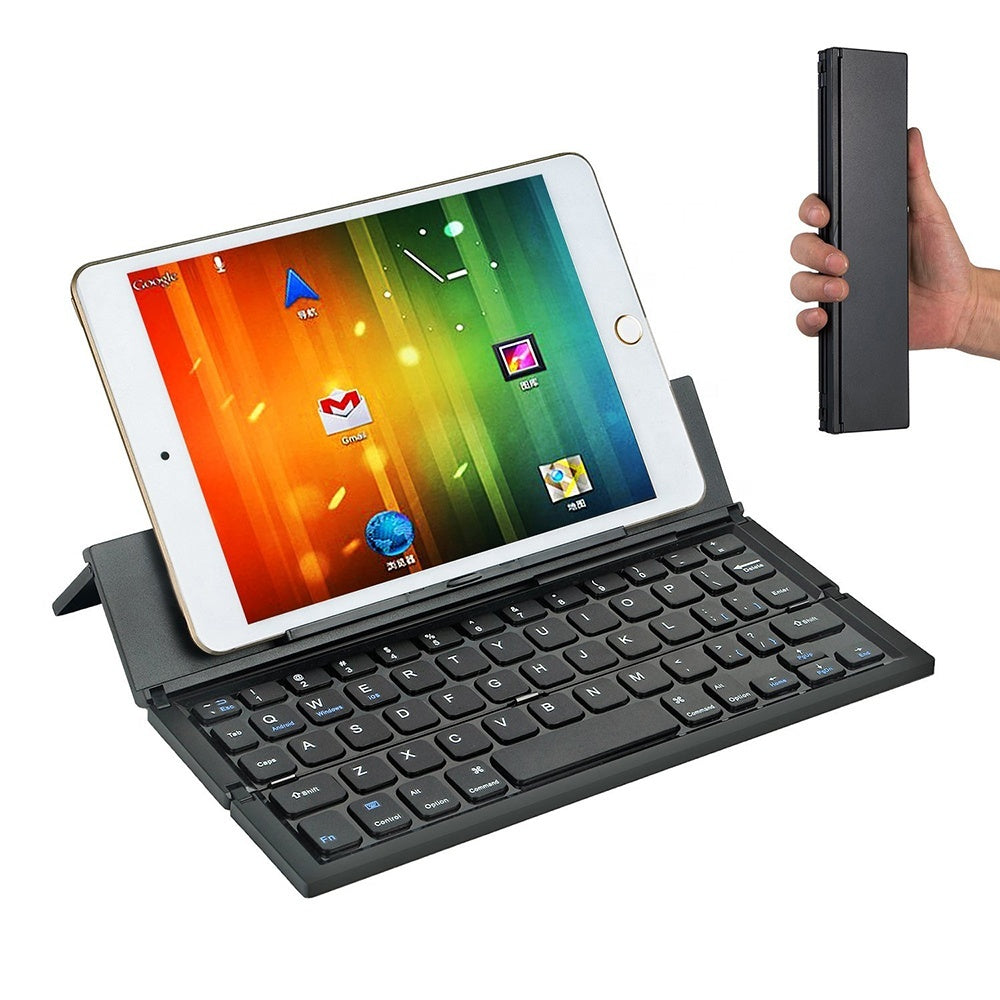 KTX-155411 Ultra-Thin Mini Folding Bluetooth Keyboard for Tablets and Smartphones - Waterproof, Multi-Function Design