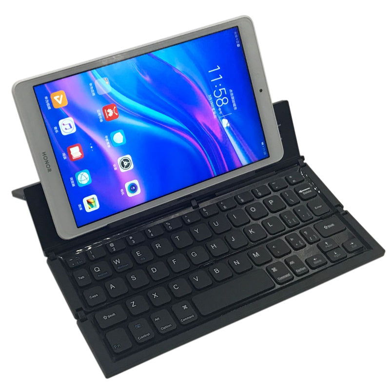 KTX-155411 Ultra-Thin Mini Folding Bluetooth Keyboard for Tablets and Smartphones - Waterproof, Multi-Function Design