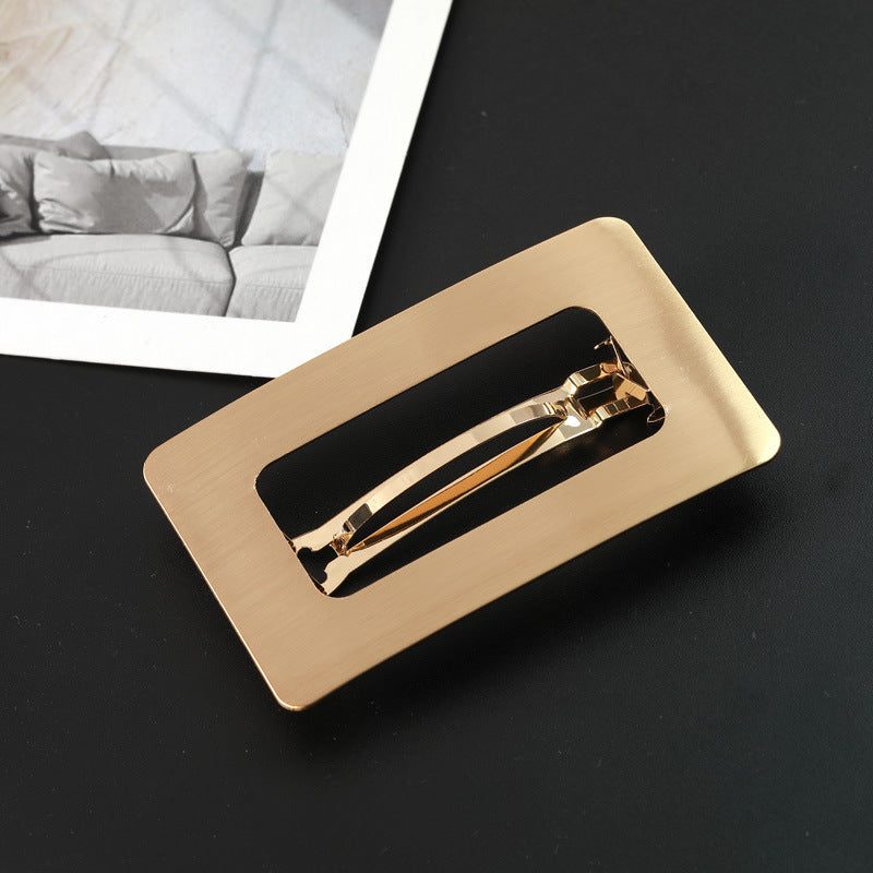 HKM-929235 Geometric Metal Square Hair Clip for Women and Girls