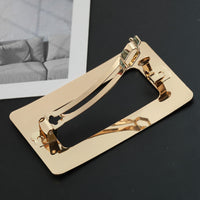 HKM-929235 Geometric Metal Square Hair Clip for Women and Girls