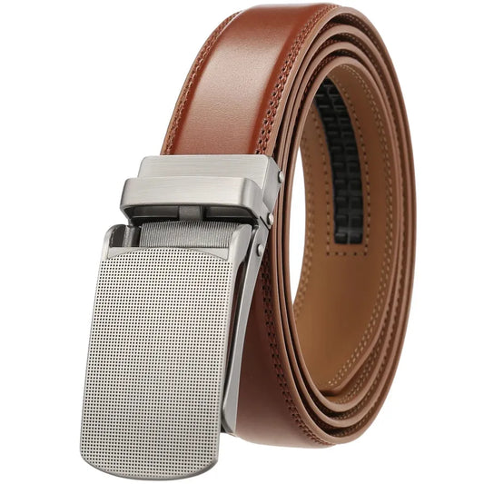 HKM-870739 Men's Fashionable 3.0CM Wide Ratchet Buckle Belt - Adjustable and Versatile Design