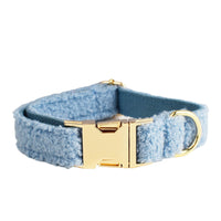 HKM-107475 Blue Teddy Bear Dog Collar and Leash Set with Bow and Vest - Four-Piece Pet Accessories for Gifts