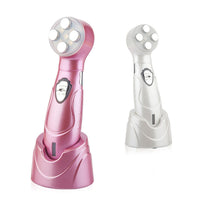 HKM-381075 V-Face Color Photoelectric Beauty Instrument - RF Electronic Device for Facial Contouring and Skincare, White, 147*39*43mm, Includes Goggles and Adapter