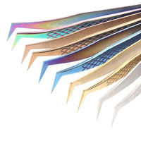 HKM-731283 High Precision Stainless Steel Fish Pattern Eyelash Tweezers - Silver, Gold, Blue, Rose Gold, Colorful