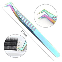 HKM-731283 High Precision Stainless Steel Fish Pattern Eyelash Tweezers - Silver, Gold, Blue, Rose Gold, Colorful