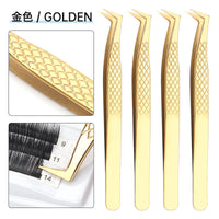 HKM-731283 High Precision Stainless Steel Fish Pattern Eyelash Tweezers - Silver, Gold, Blue, Rose Gold, Colorful