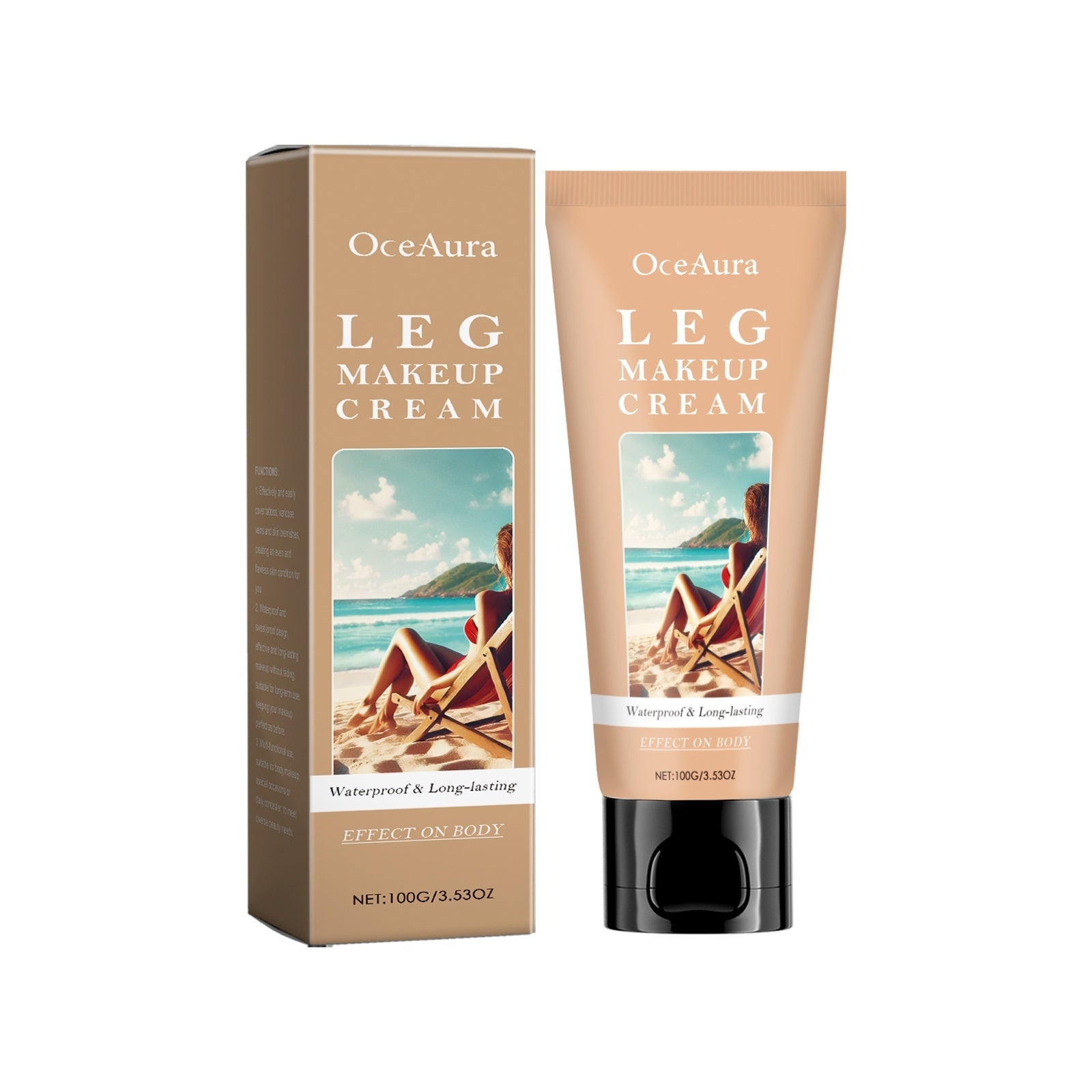HKM-864339 Waterproof Body Makeup Cream for Legs – Matte Finish, Conceals Tattoos and Varicose Veins, 100 ml