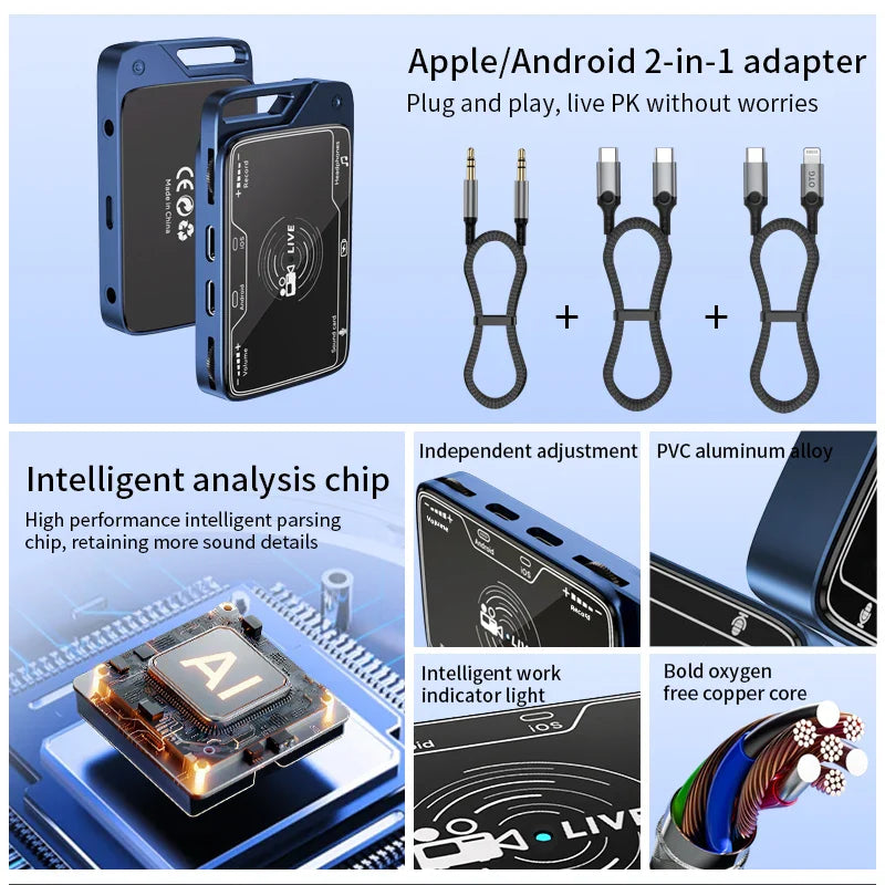 KTX-457299 3D Stereo Live Streaming Converter for iPhone and Android with Charging Capability