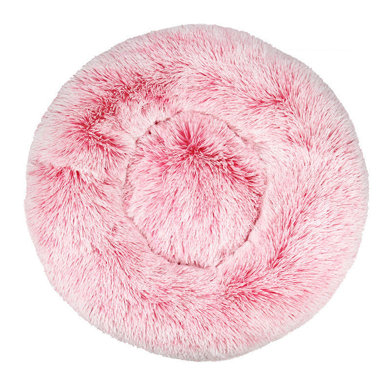 HKM-003091 Cozy Tie-Dye Plush Cat Nest for Winter Comfort - Available in Multiple Sizes