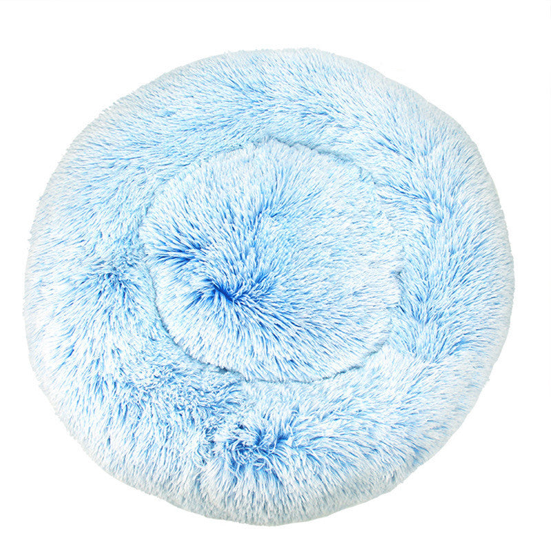 HKM-003091 Cozy Tie-Dye Plush Cat Nest for Winter Comfort - Available in Multiple Sizes