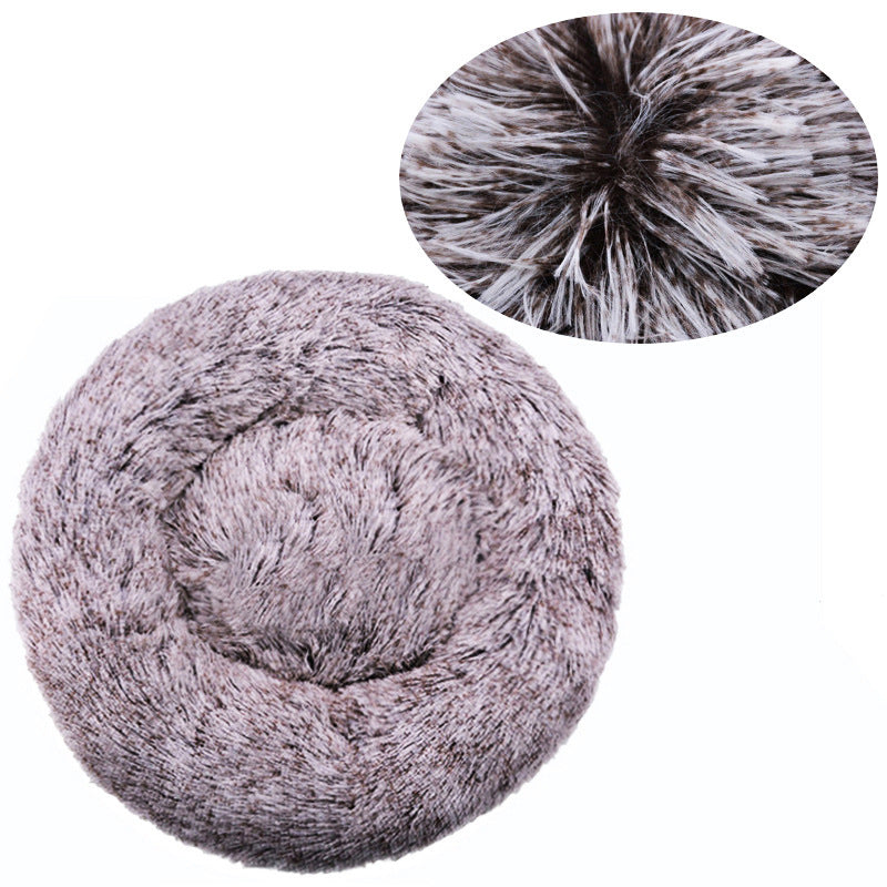 HKM-003091 Cozy Tie-Dye Plush Cat Nest for Winter Comfort - Available in Multiple Sizes