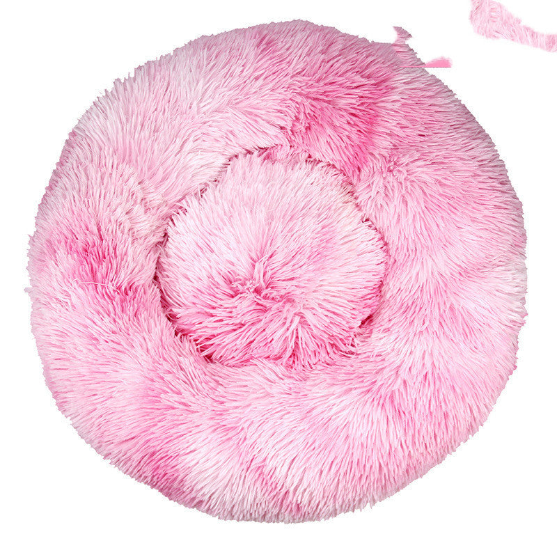 HKM-003091 Cozy Tie-Dye Plush Cat Nest for Winter Comfort - Available in Multiple Sizes