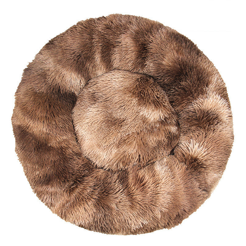 HKM-003091 Cozy Tie-Dye Plush Cat Nest for Winter Comfort - Available in Multiple Sizes