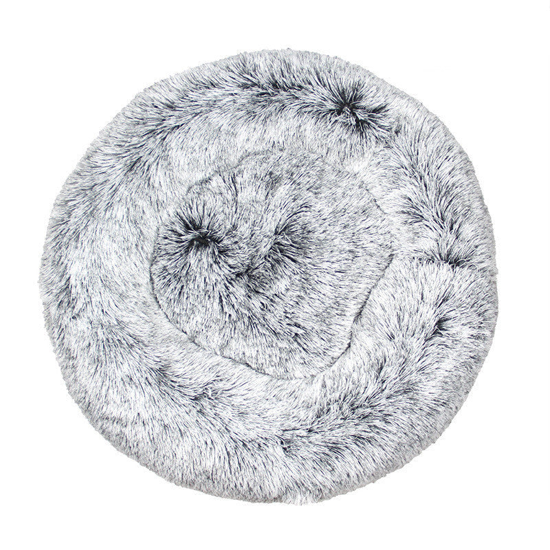 HKM-003091 Cozy Tie-Dye Plush Cat Nest for Winter Comfort - Available in Multiple Sizes