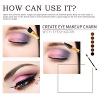 HKM-764883 Double Layer Waterproof Eyebrow Powder Set - 6 Multicolor Options for Perfect Modification