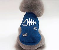 HKM-609619 Fishbone Pattern Sweater for Small Dogs in Green, Gray, and Blue - Wool Material, Casual Style, Multiple Sizes Available