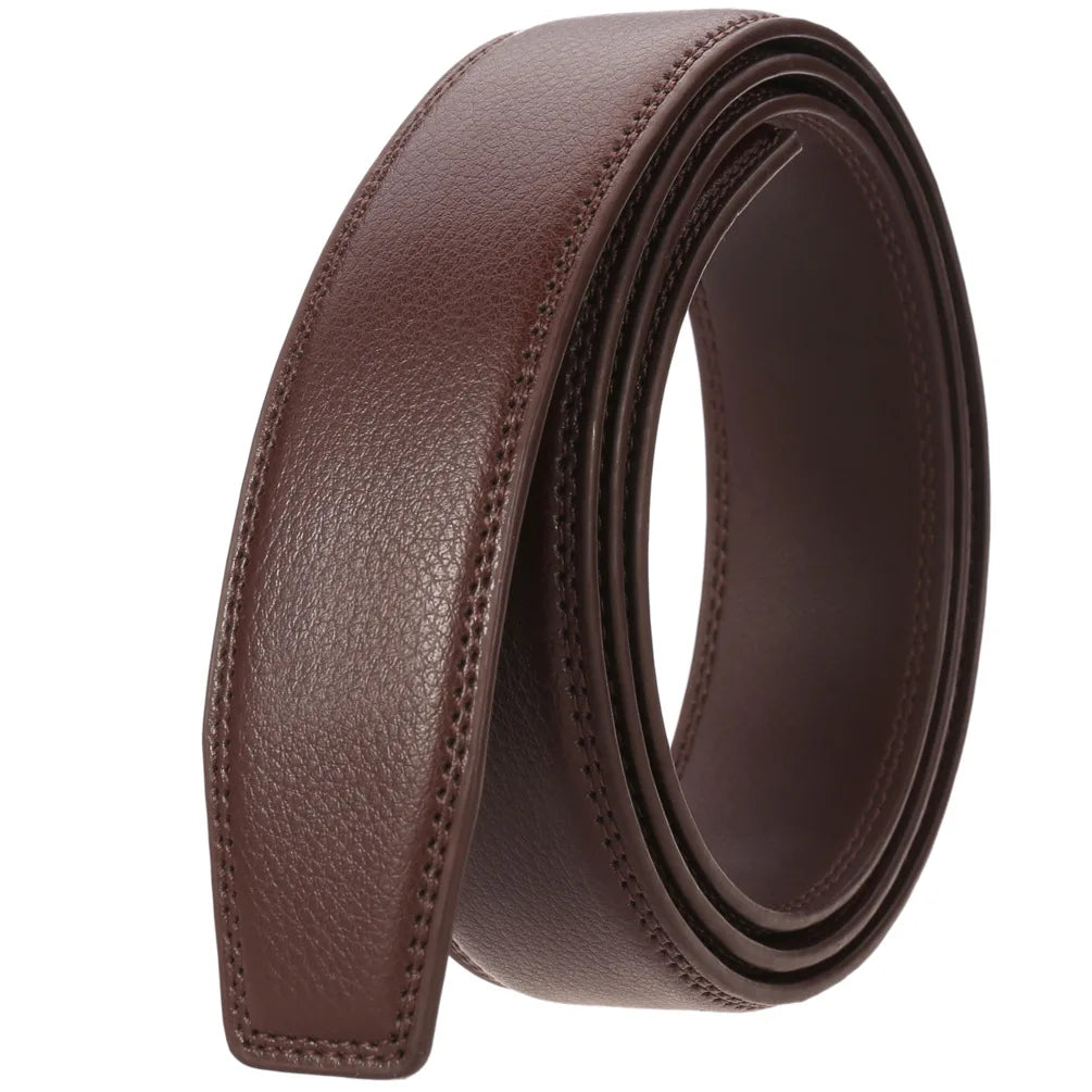 HKM-851475 Men's Two-Layer Leather Belt with Automatic Buckle, Model LY35-118