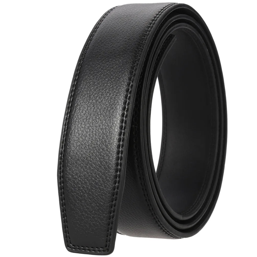 HKM-851475 Men's Two-Layer Leather Belt with Automatic Buckle, Model LY35-118