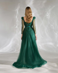 HKM-217363 Elegant Green Evening Dress for Women - Model EZ25039
