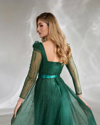 HKM-217363 Elegant Green Evening Dress for Women - Model EZ25039