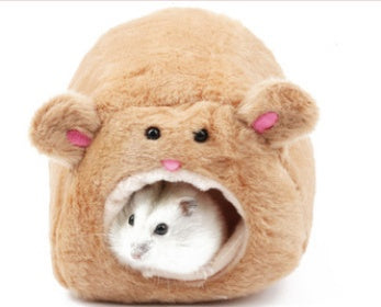 HKM-721683 Cozy Cotton Nest for Small Pets - Round and Square Options Ideal for Hamsters, Squirrels, Chinchillas, and Rabbits
