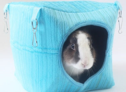 HKM-721683 Cozy Cotton Nest for Small Pets - Round and Square Options Ideal for Hamsters, Squirrels, Chinchillas, and Rabbits