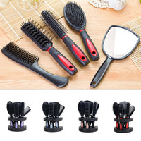 HKM-200595 5-Piece Anti-Static Hair Comb Set with Massage Features and Mirror