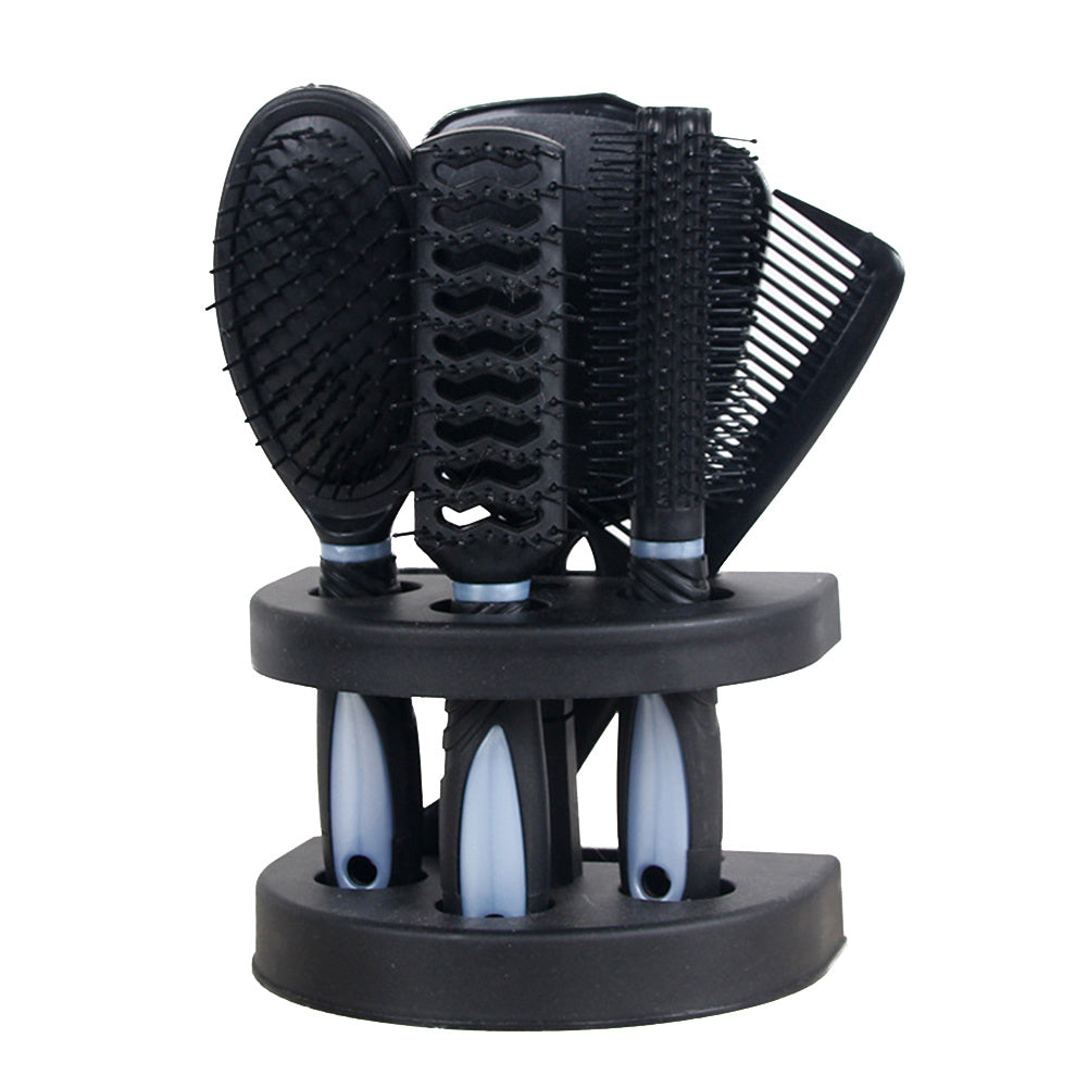 HKM-200595 5-Piece Anti-Static Hair Comb Set with Massage Features and Mirror