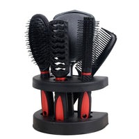 HKM-200595 5-Piece Anti-Static Hair Comb Set with Massage Features and Mirror