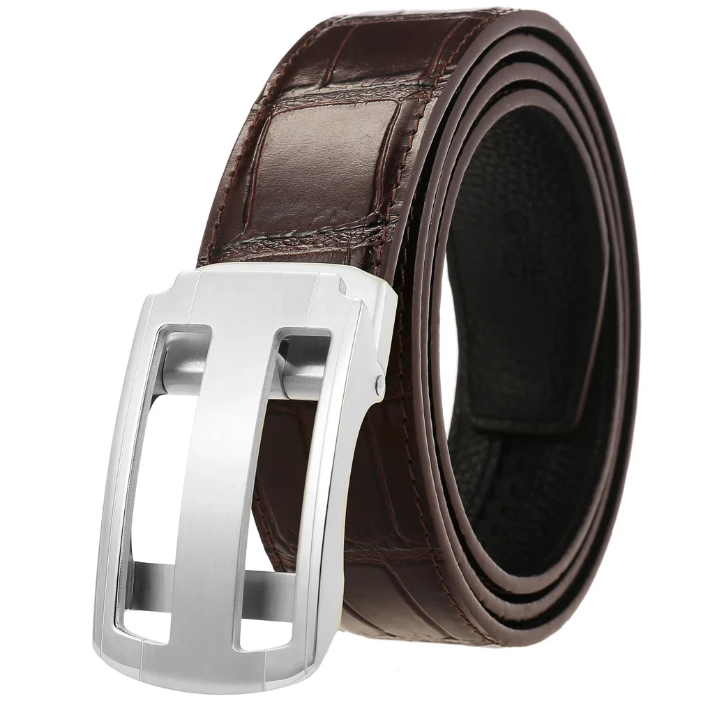 HKM-620947 Men's Stainless Steel Buckle Business Belt - Model LY36-61461-8