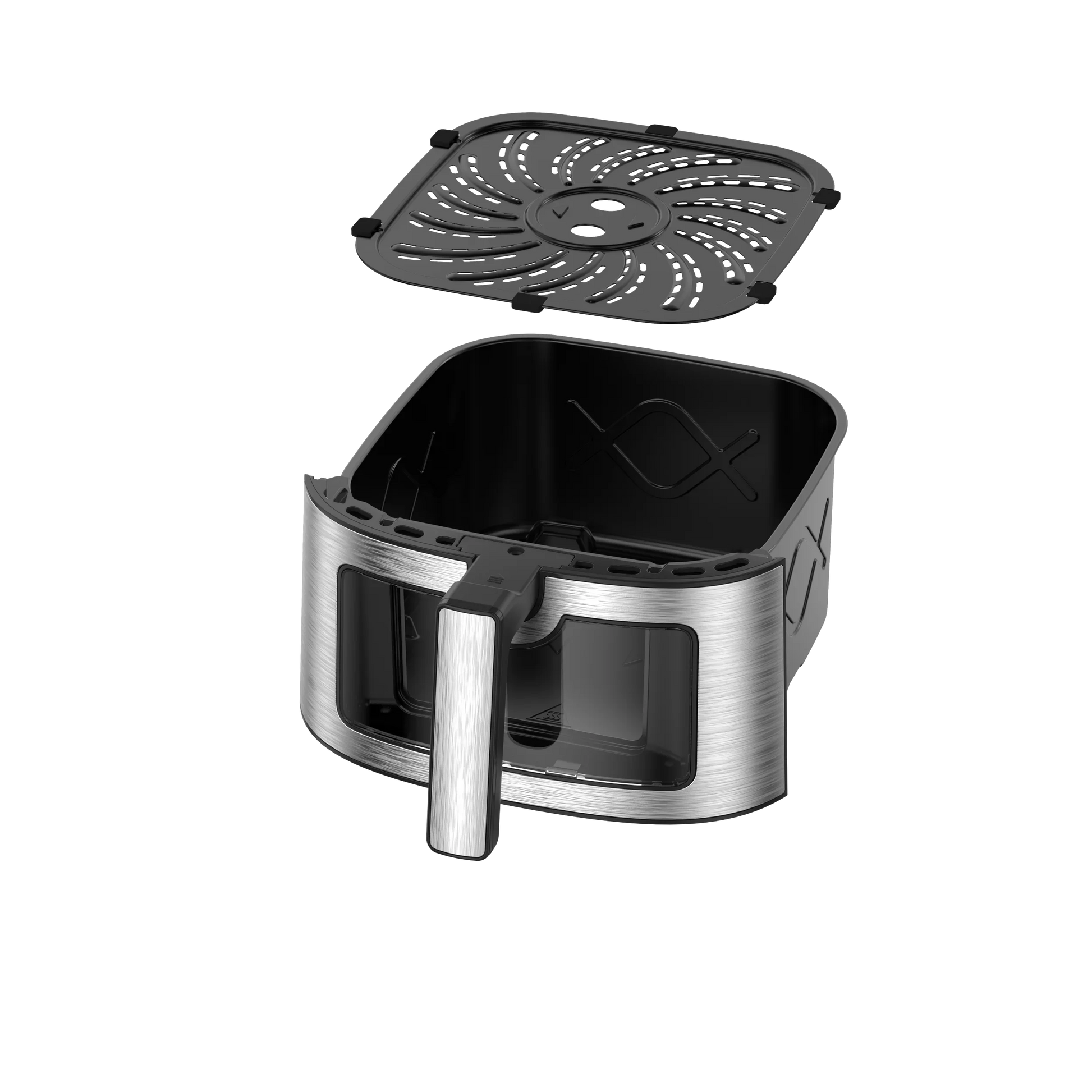 KTX-958547 Stainless Steel 6L Electric Air Fryer with Digital Display and Viewing Window for Versatile Cooking