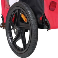 HKM-071251 Foldable Dog Bicycle Trailer with Safety Leash and Weather-Resistant Canopy for Small and Large Dogs