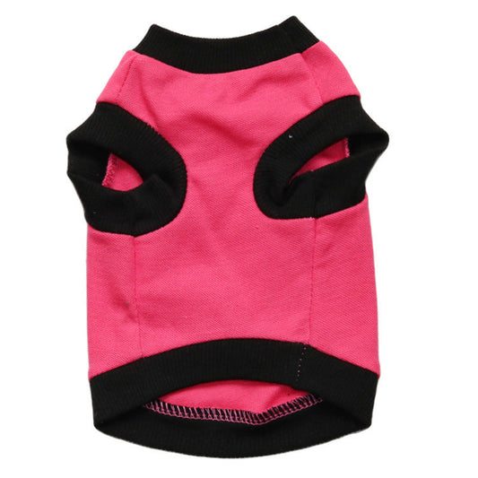 HKM-532051 Cotton Small Dog Vest for All Breeds - Stylish Leisure Wear in Orange and Rose Red