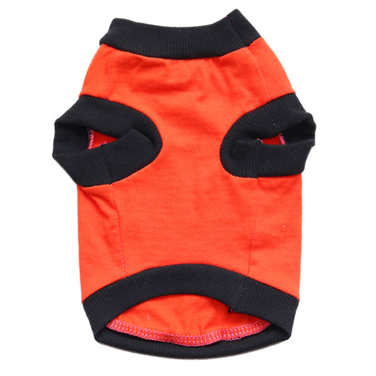 HKM-532051 Cotton Small Dog Vest for All Breeds - Stylish Leisure Wear in Orange and Rose Red