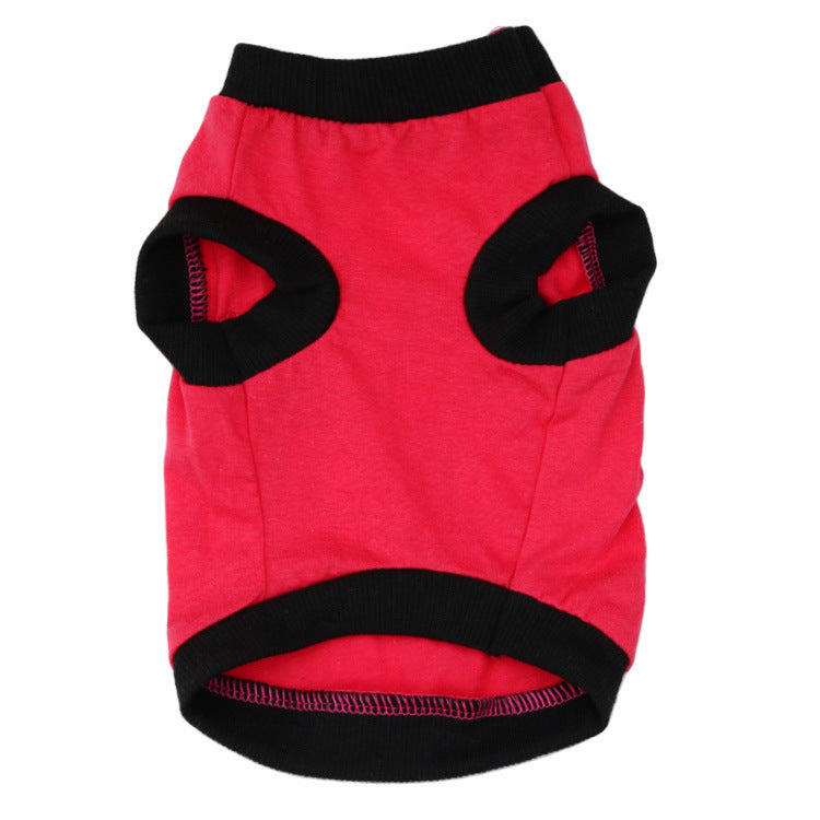 HKM-532051 Cotton Small Dog Vest for All Breeds - Stylish Leisure Wear in Orange and Rose Red
