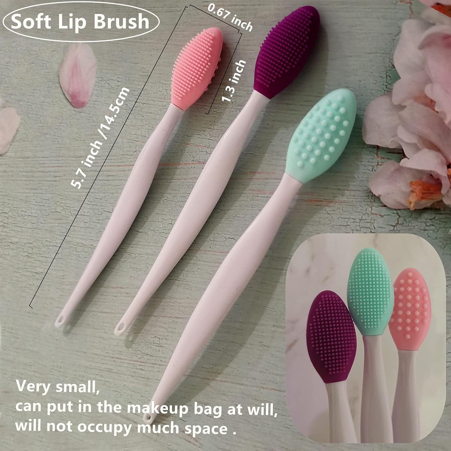 HKM-884435 Dual-Sided Silicone Lip and Nose Exfoliating Brush for Gentle Cleansing and Dead Skin Removal