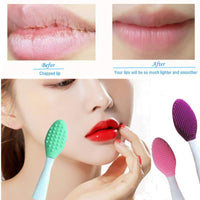HKM-884435 Dual-Sided Silicone Lip and Nose Exfoliating Brush for Gentle Cleansing and Dead Skin Removal