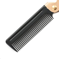 HKM-347475 Folding Portable Pocket Stainless Steel Hair and Beard Comb