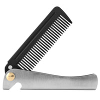 HKM-347475 Folding Portable Pocket Stainless Steel Hair and Beard Comb