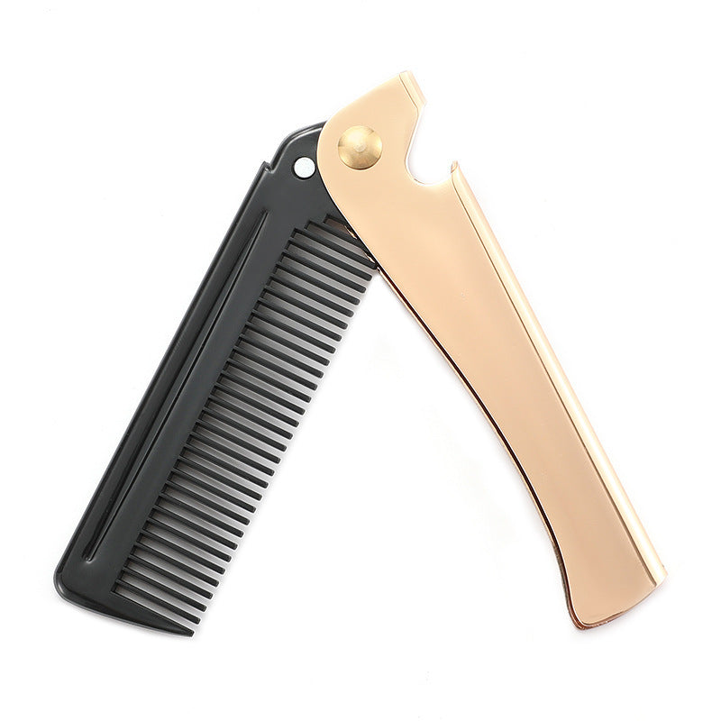 HKM-347475 Folding Portable Pocket Stainless Steel Hair and Beard Comb