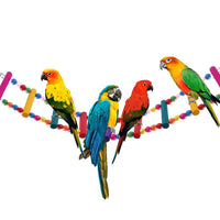 HKM-958483 Colorful Wooden Bead Ladder Toy for Birds – Multiple Length Options Available