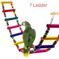 HKM-958483 Colorful Wooden Bead Ladder Toy for Birds – Multiple Length Options Available
